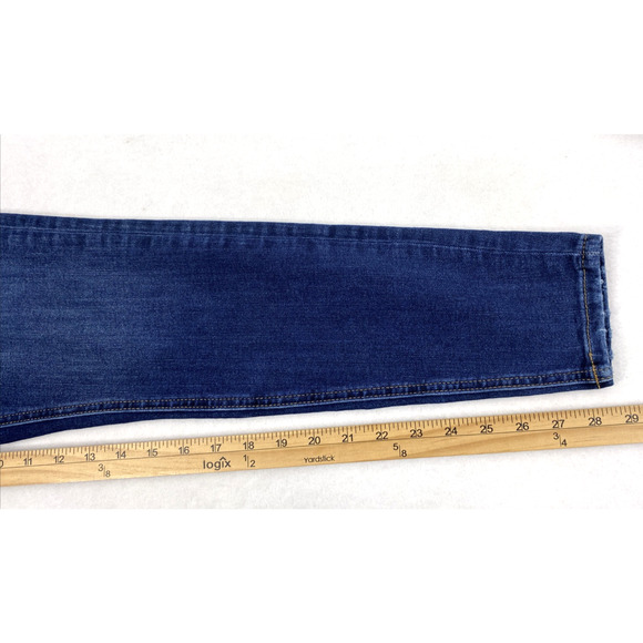 Maurice Button Fly Jeans Womens M Long Destroyed Medium Wash Denim Skinny‎ - Picture 9 of 12
